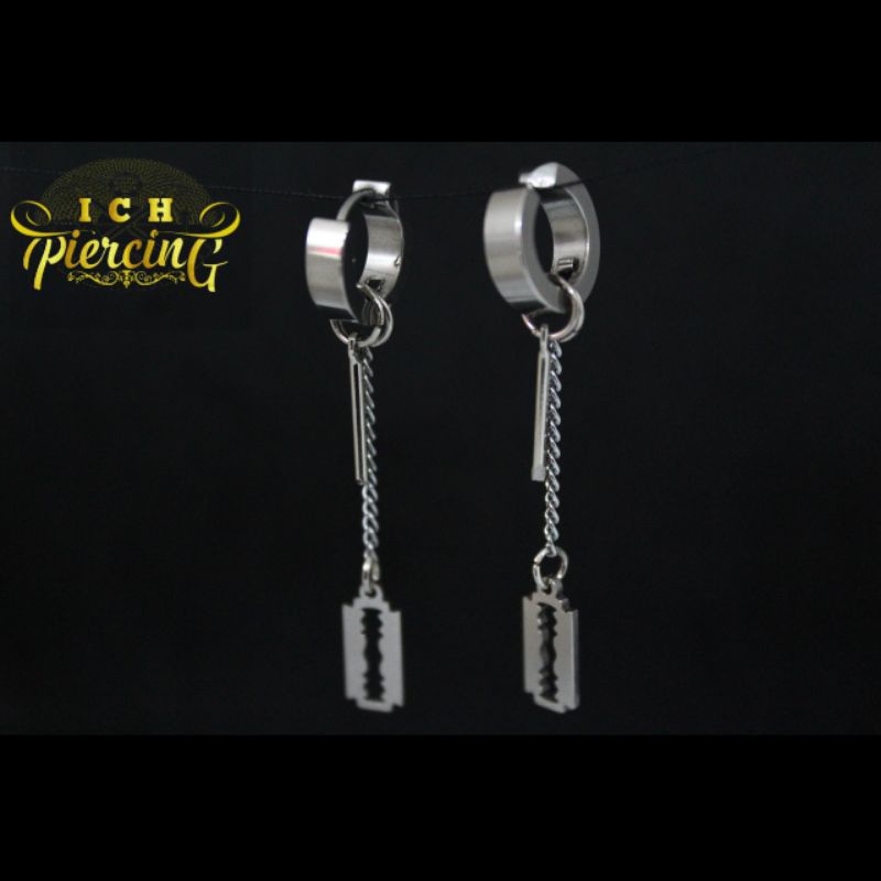 Anting style Korea gantung model silet / anting Korea pria dan wanita