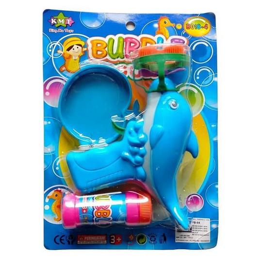 PROMO FREE BATERAI Mainan Anak Tembak Bubble Gun Dolphin 5 Mata Gelembung Air Sabun SNI