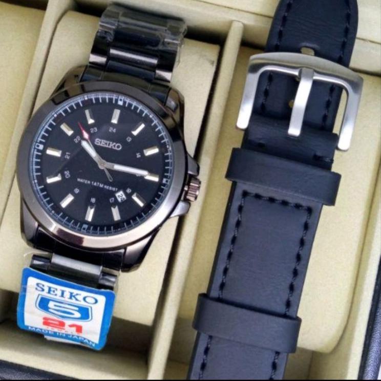 LANGSUNG KIRIM.. Jam Tangan Pria SEIKO Water Resist FreeTali Kulit