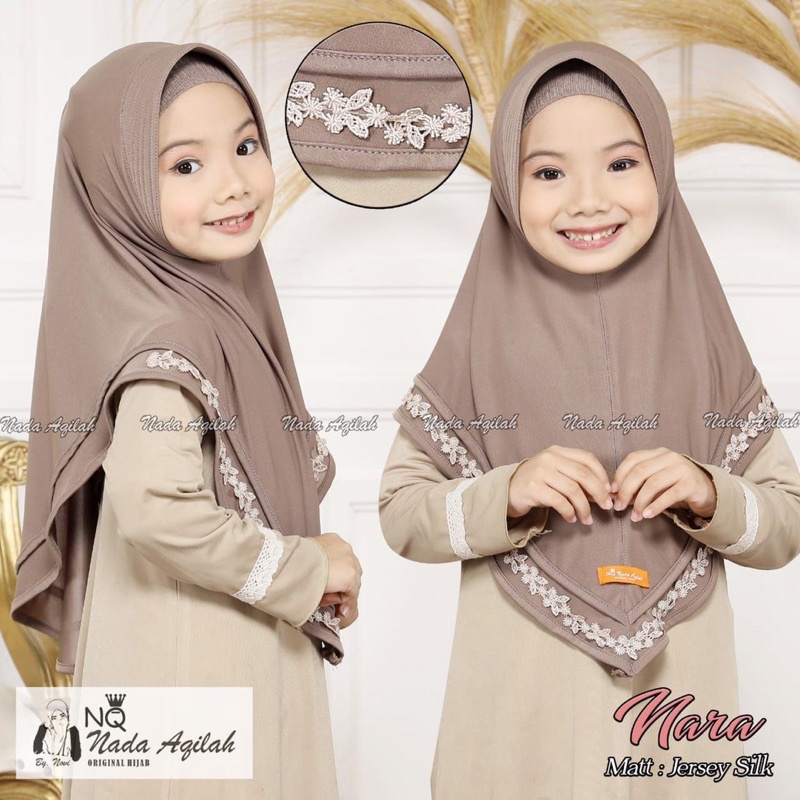 Hijab Anak Perempuan Jersey Terbaru original by NQ Nada Aqilah / Jilbab Instan anak bahan adem