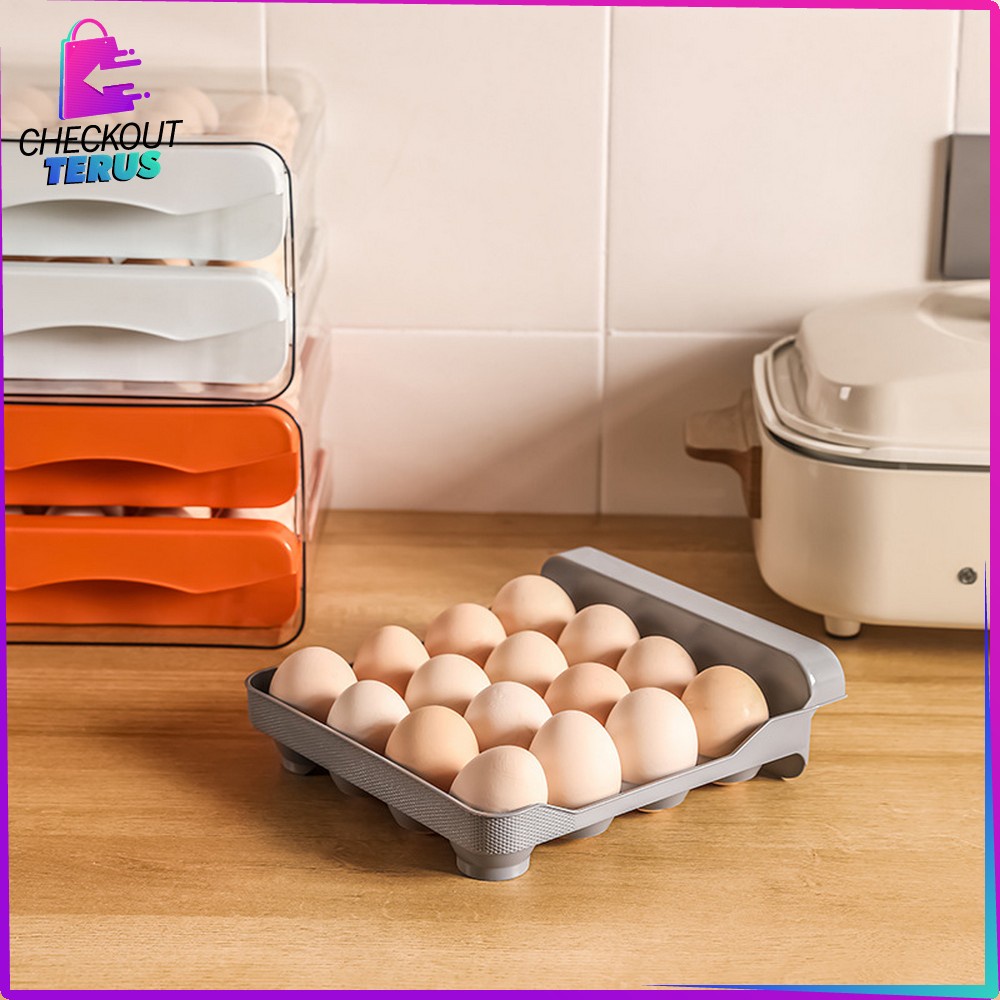 CT C410 Tempat Telur 2 Tingkat Kotak Penyimpanan Telor Serbaguna Kotak Telur 2 Susun Egg Storage Box Organizer