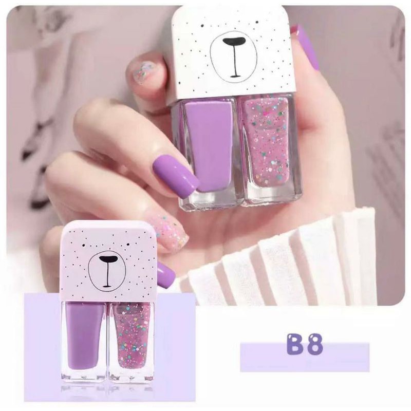 ( Ecer) 2In1 Kutek Korea Halal / Kutek Korea Cat Kuku Muslimah Gel Nail -Per Pcs