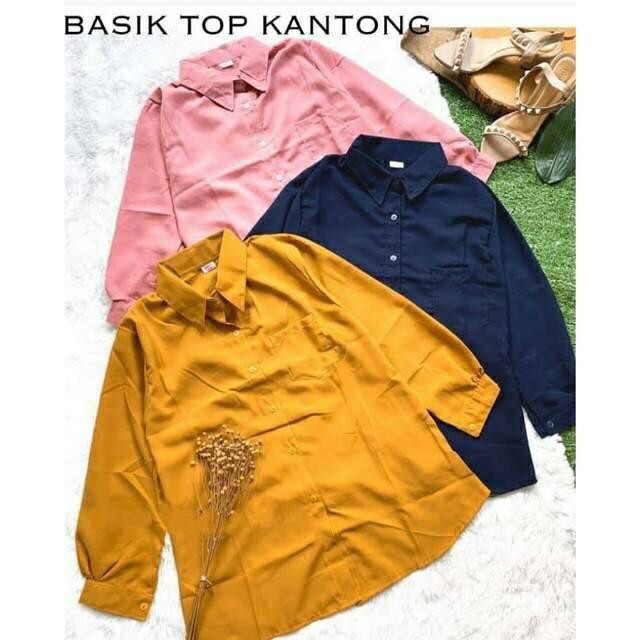 KEMEJA SAKU POLOS / KEMEJA KANTONG / BASIC SAKU TOP