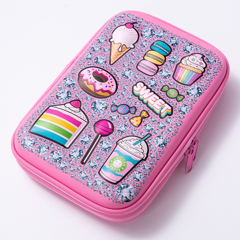 Kotak Pensil Donut Ice Cream Cake Unicorn 3d tempat pensil unicorn 3d bahan EVA kado ultah anak perempuan hardtop unicorn 3d keren import berkualitas