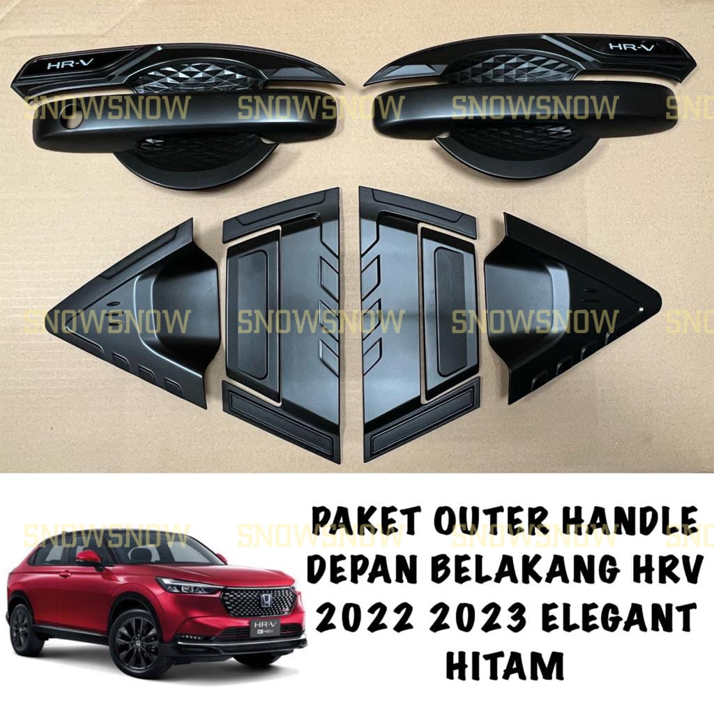 Paket Outer Handle Cover Depan Belakang Honda Hrv 2022 2023 Elegant Hitam