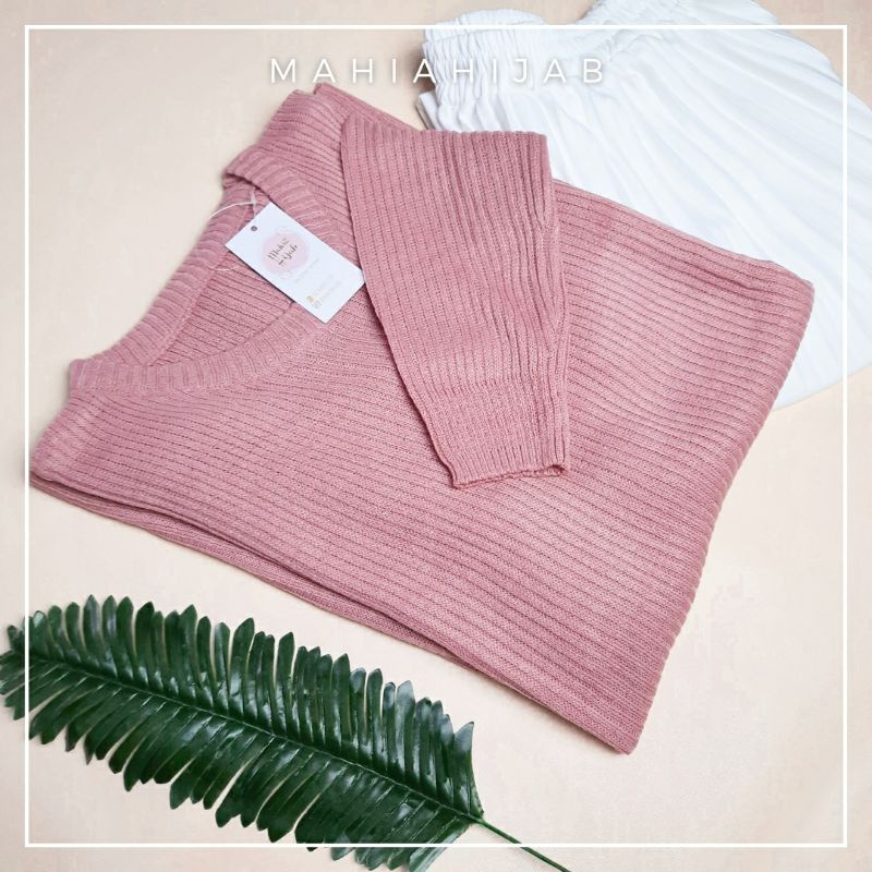JIEUN SET (Sweater rajut + Rok Plisket) Paket hemat ootd hijab outfit murah