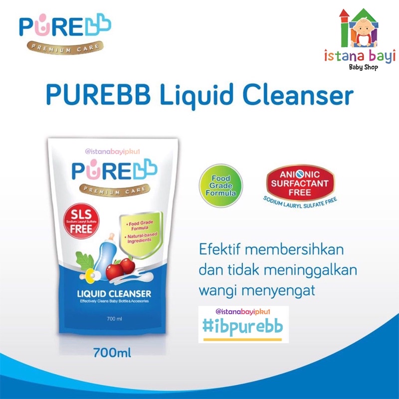 Purebb Liquid Cleanser Refill 700 ml Combo ( Buy 2 get 1free )- Cairan pencuci botol bayi