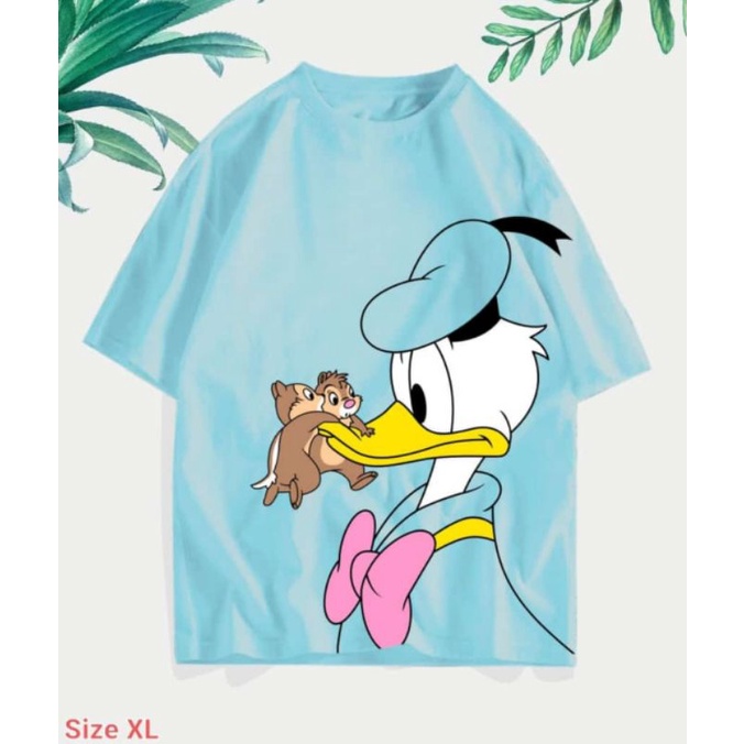 DONALD BEBEK DUCK BIRU KAOS PRINTING All Size / XL X L / XXL  Jumbo Oversize Big Size Cotton Combet 30S Kaos Keren Berkualitas Distro Katun Motif Print Disney KAOSXL