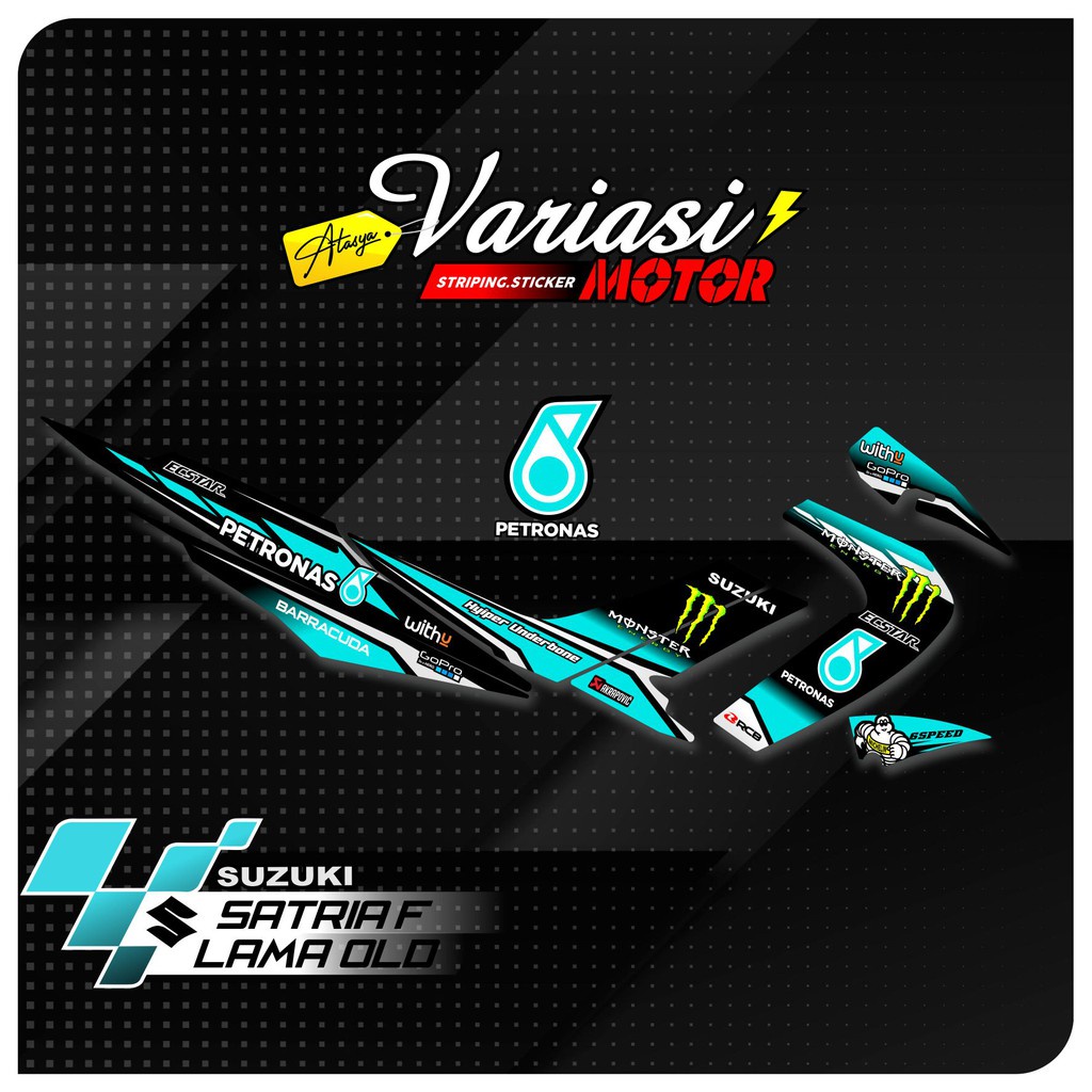 STRIPING VARIASI STICKER MOTOR SUZUKI SATRIA FU BARONG OLD/LAMA LIVERY PETRONAS