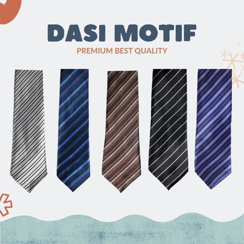 Dasi Panjang Motif Garis | Dasi Salur Dewasa