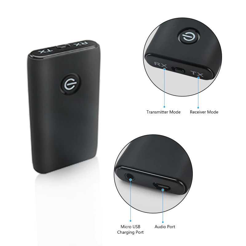 Goojodoq Bluetooth 5.0 Transmitter Receiver Rechargeable Speaker Headphone Audio Koneksi Wireles Bluetooth Berkualitas