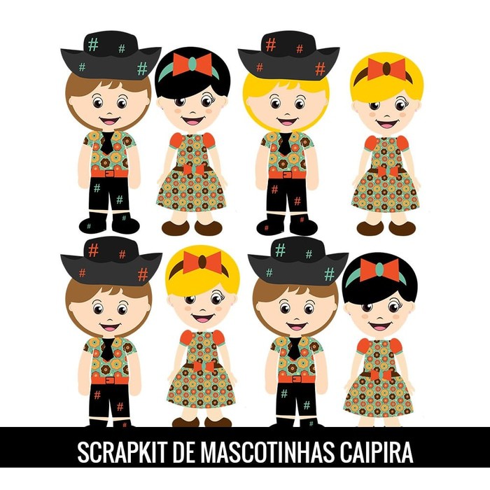 Kertas Cliparts - de Mascotinhas Caipira Design (16pcs)