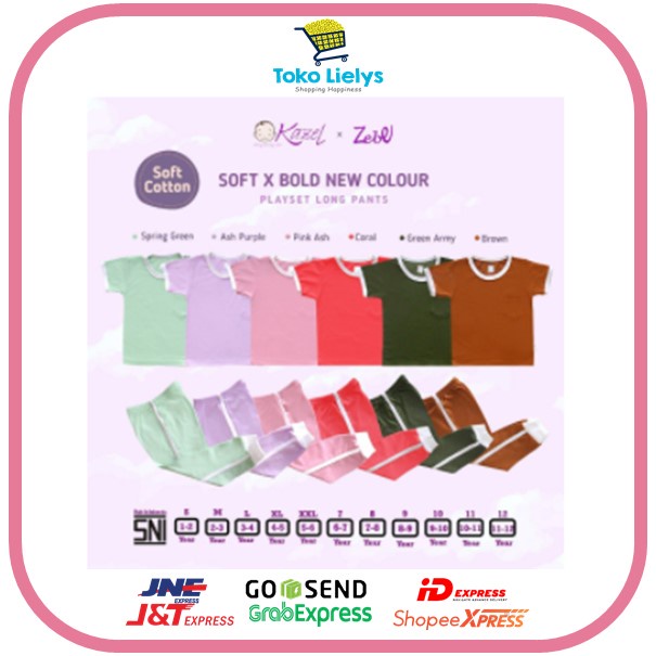 1 Setel Kazel Playset Longpants New Colour - Pocket Unisex Edition