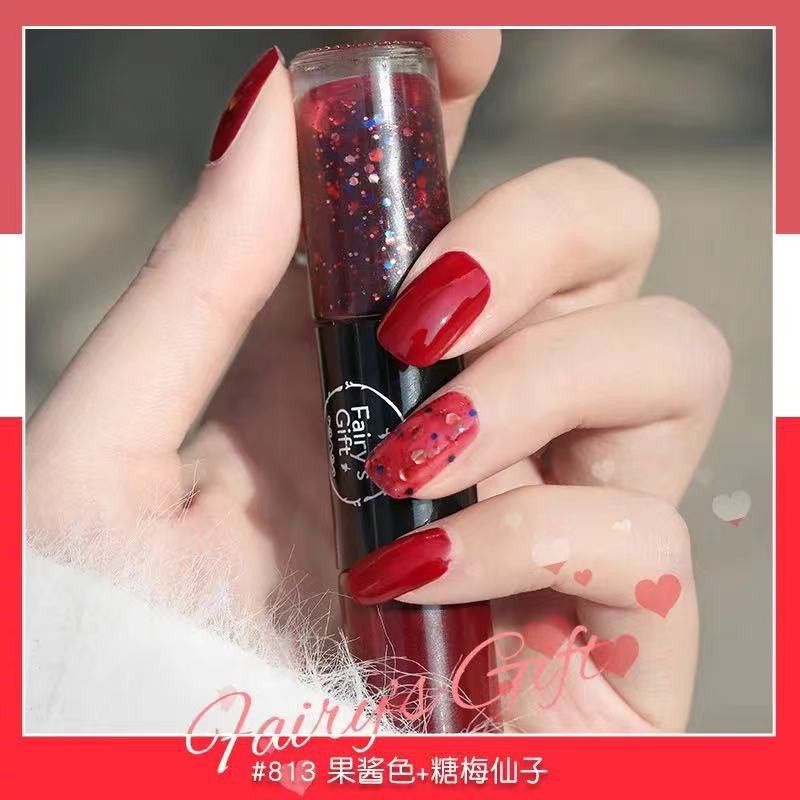 Bundara.id Ko-405 Premium Kutek warna cantik kutek 2in1 Gift spark nail polish Fairys non peel off