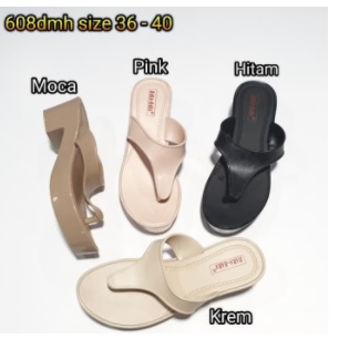 QFKG Jelly Sandal wedges bara bara wanita karet import 12081 .