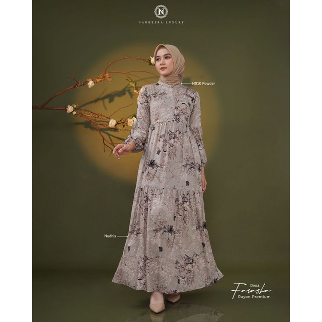 (Ori) COD Dress Farasha By Nadheera Luxury | Dress Kekinian 2022| Gamis Simpel | Gamis Lebaran Simpe