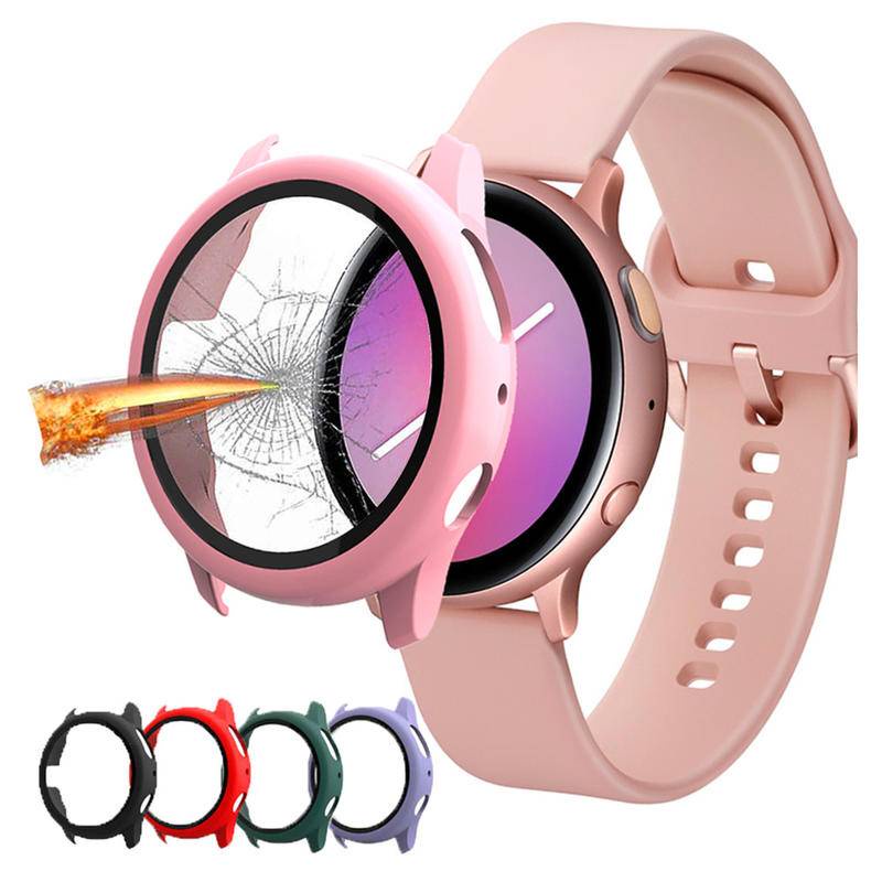 Case Kaca Pelindung Layar Dan bumper Ukuran 44mm 40mm Untuk Samsung Galaxy watch active 2 44 / 40mm