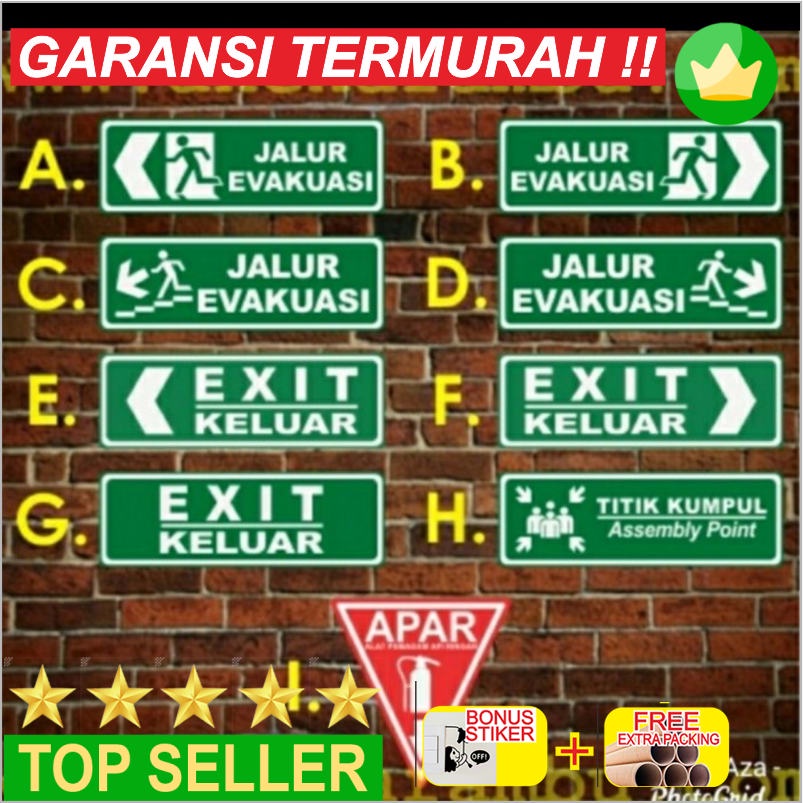 Jual Grosir Sign Jalur Evakuasi Dan Rambu Exit Akrilik X Cm