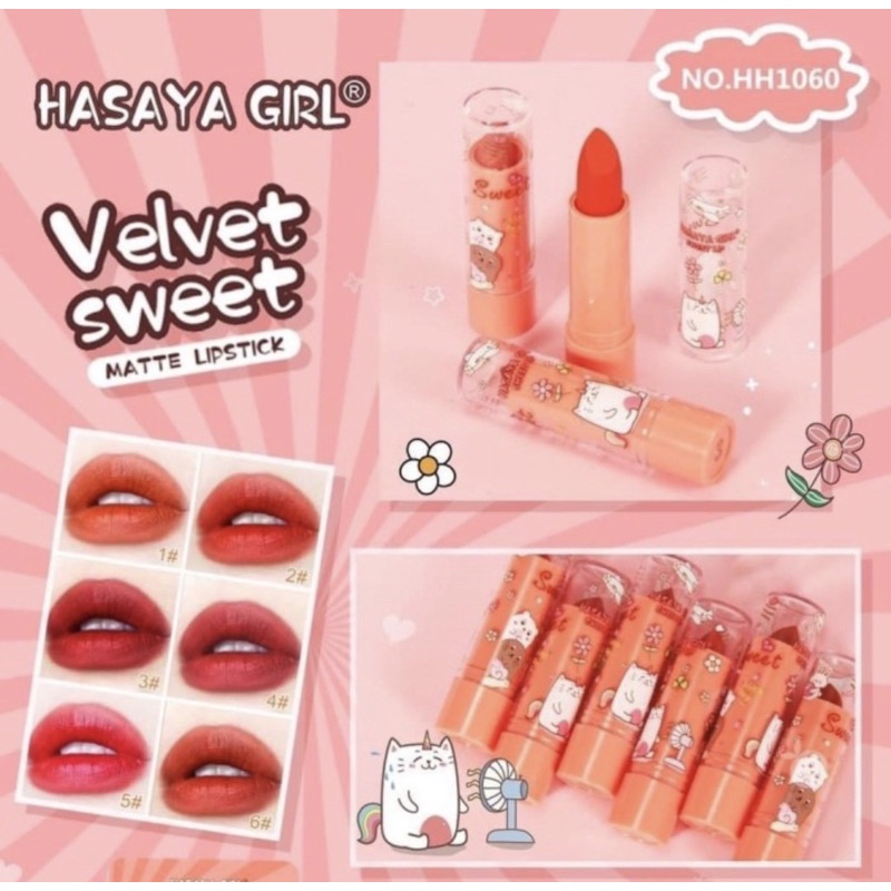 [Per Batang] Lipstick Putar Hasaya Girl Velvet Sweet Kucing HH1060