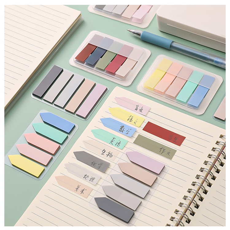 100Sheets School Office Tab Strip Key Points Label Memo Pad Novelty Candy Color Index Sticker Stationery Supplies Sticky Notes Index Flags Bookmarks Notepad