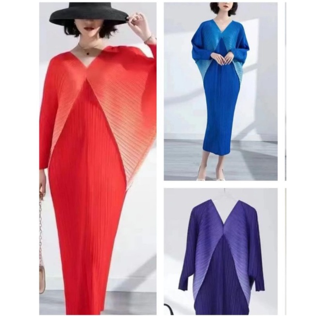 dress plisket premium bangkok / dress plisket model kaftan / kalong / dress plisket kekinian/ dress 
