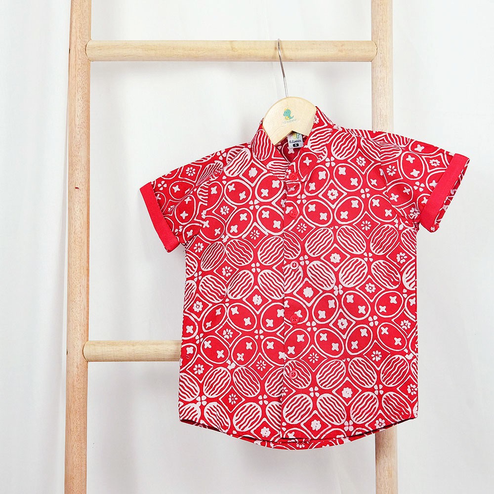 

Pop Kidswear Ismaya Batik - Kemeja Batik Anak Katun Merah