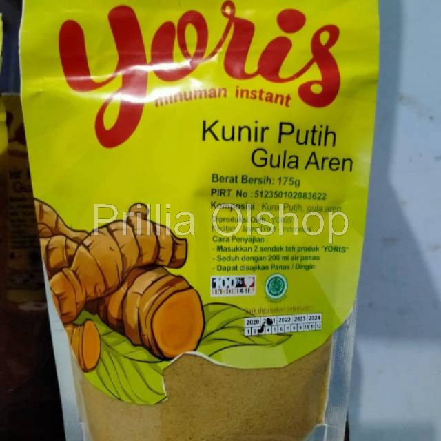 

Bubuk Minuman Herbal Kunir Putih Gula Aren Instan "YORIS" Pacitan, Jamu Kesehatan Tradisional