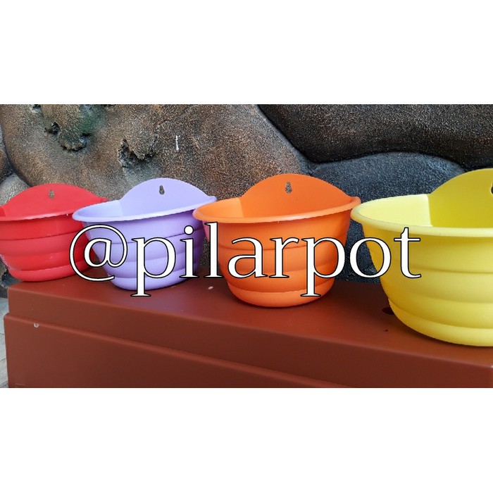 pot bunga dinding motif TAWON warna warni 19cm(BUSUR)