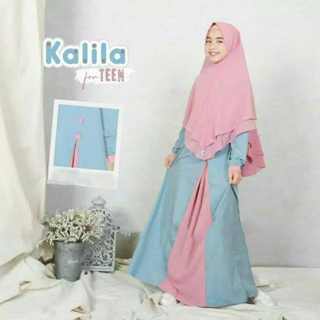 Gamis anak Kalila syar'i usia 8-12 tahun