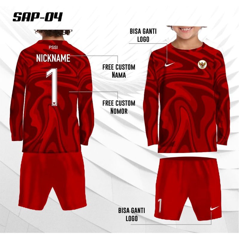 Jersey kaos sepak bola setelan kiper baju olahraga anak