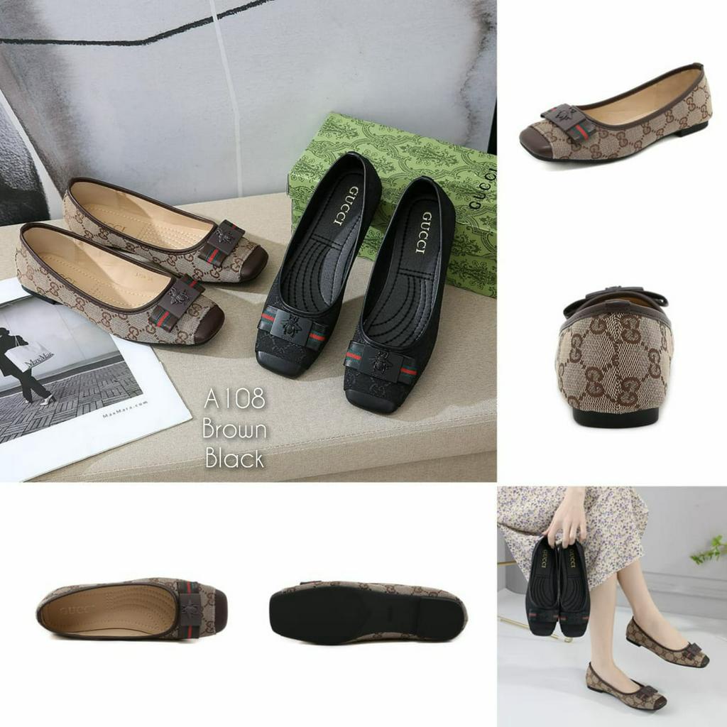 Flat shoes Canvas wanita import Logo Bee Kode A-108