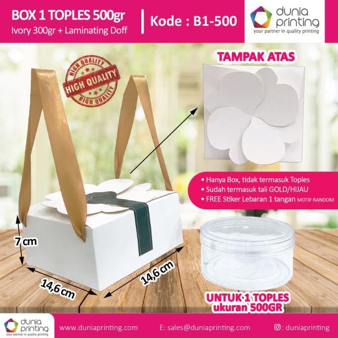 

BOX Kue Toples 500gr – isi 1 Toples 500gr - Kotak Kue Kering Parcel