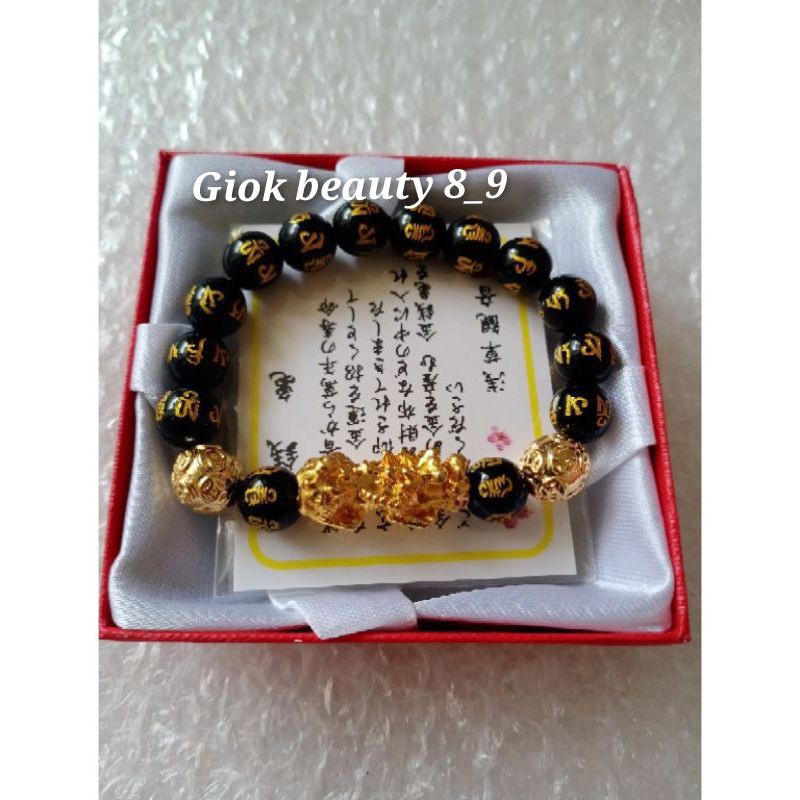 GELANG BATU ASLI TIBET PIXIU EMAS