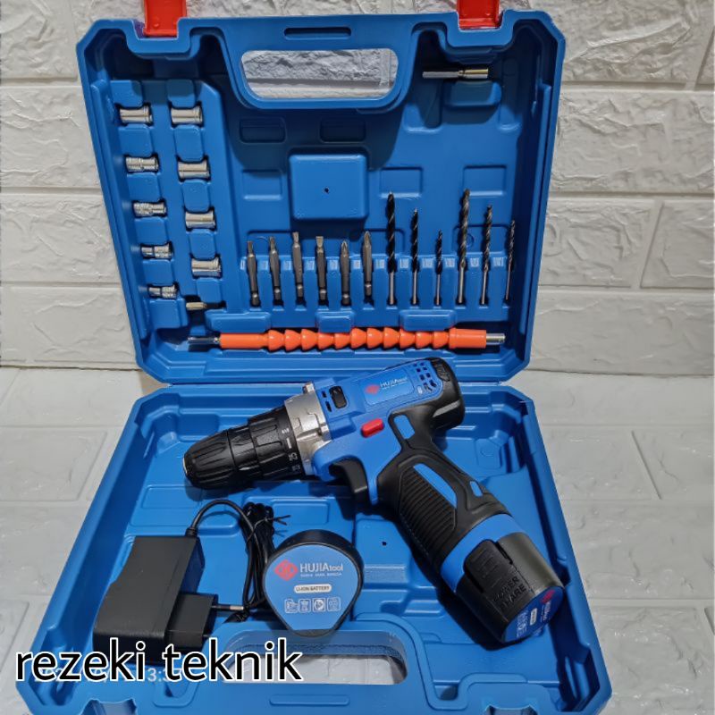 Mesin bor Hujia tool 12 volt 10mm - bor hujia cordless