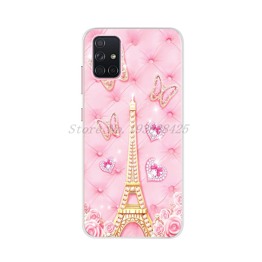 Samsung Galaxy A71 A51 Phone Case Cute Cat Butterfly Cartoon Silicone Casing Samsung A 71 51 Shockproof Bumper Cover-260
