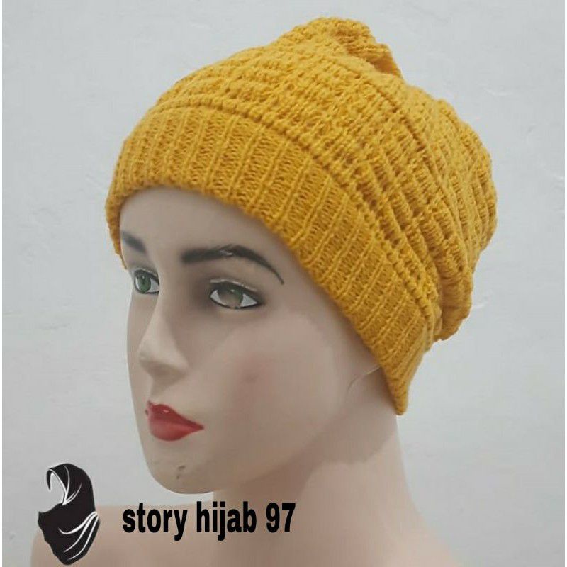 kupluk rajut nenek/kupluk rajut tanpa topi/turban nenek rajut tebal