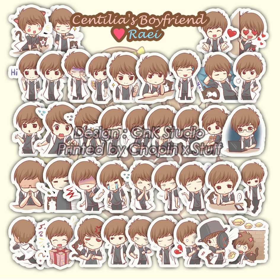 

Sticker Pack Centilia's Boyfriend Raei (GnK Studio) / Stiker Pacar Centilia Raei @40pcs (chopin.x.stuff)