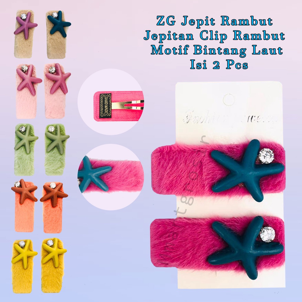 ZG Jepit Rambut / Jepit Clip Rambut / Motif  Imut / Aksesorias Rambut Isi 2 Pcs