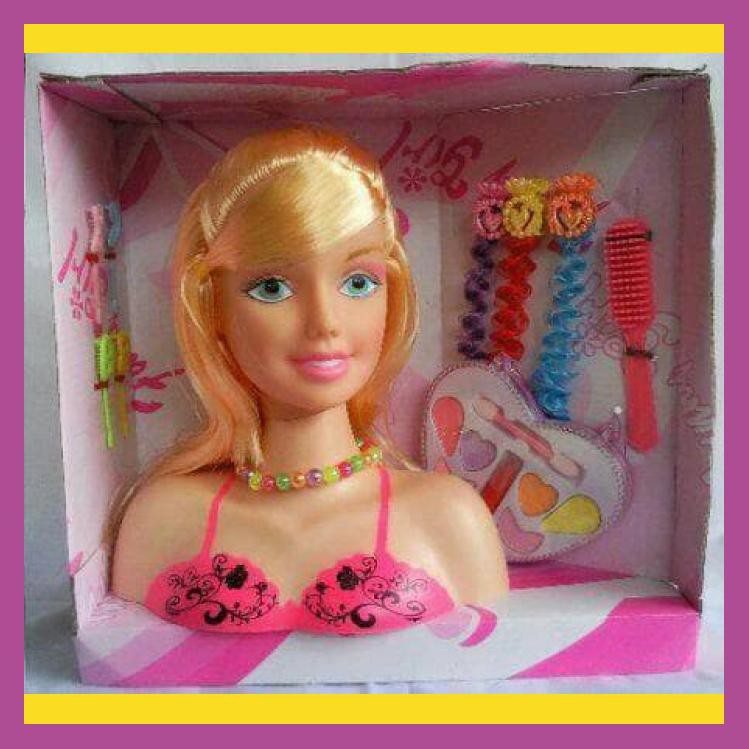 MAINAN BONEKA MAKEUP BARBIE KEPALA BARBIE SALON SALONAN