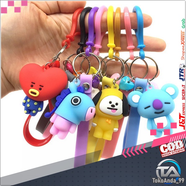 GANTUNGAN KUNCI BONEKA KARAKTER KEYCHIAN CARTOON BT21 / AKSESORIS GANTUNGAN TAS