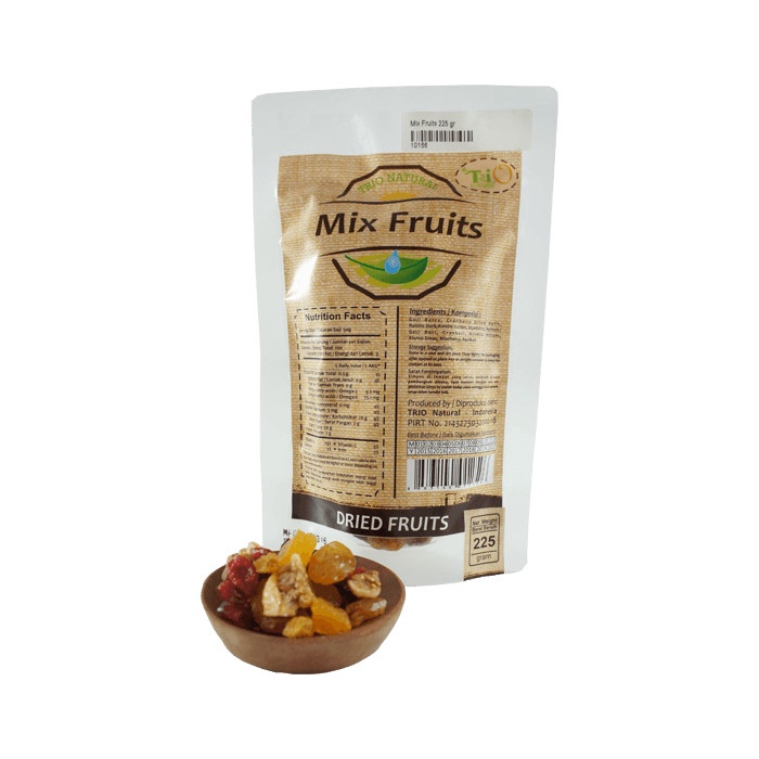 

Buah Kering - Mix Fruit 225 Gr Trio Natural - Dried Fruit - Menu Diet - Buah Kering