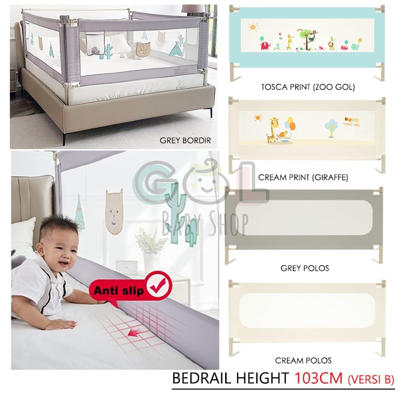 GOL Baby Bedrail Pembatas Pengaman Pagar Kasur Ranjang Tidur Bayi Anak Bed Rail Fence Safety Safe Guard