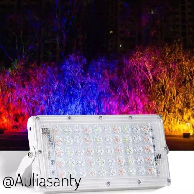 Lampu LED sorot RGB 50w 50 watt model tipis Warna warni taman panggung pelaminan hias 220V Hiasan