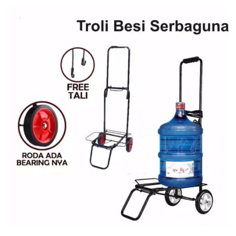 Trolley Troli BESI LIPAT Troley Roda Barang Galon Tabung Gas Trolly Troly