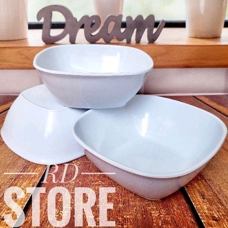 PROMO 3.PCS MANGKOK PERSEGI MELAMINE POLOS