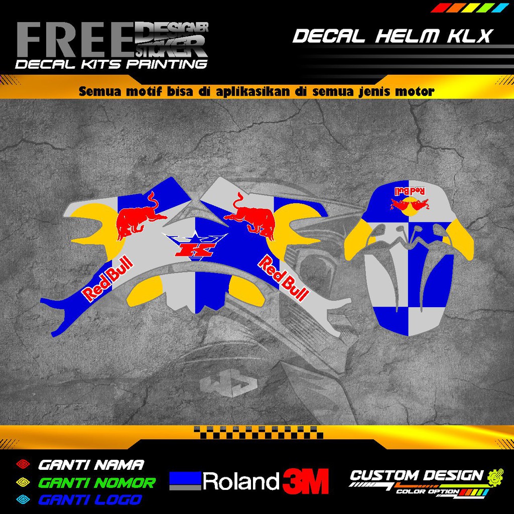 Decal Stiker Helm Kawasaki KLX 150 WS15