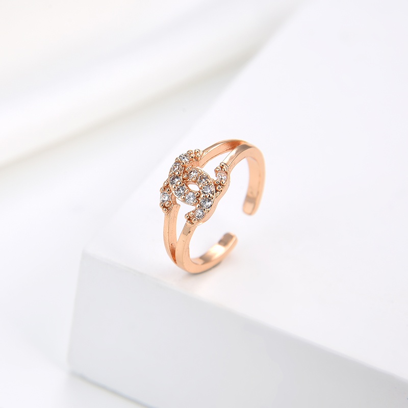 Agate 12J Cincin Titanium Anak Anak Emas Perempuan Laki Laki Insial Kupu Gambar Love Anti Karat Keci