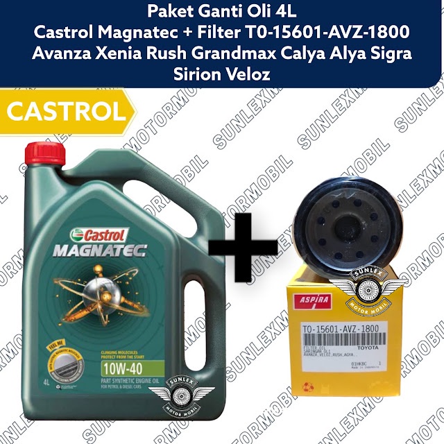 [GRATIS FILTER OLI AVZ-1800] Paket Ganti Oli 4L Castrol Magnatec Avanza Xenia Rush Sirion Calya Agya