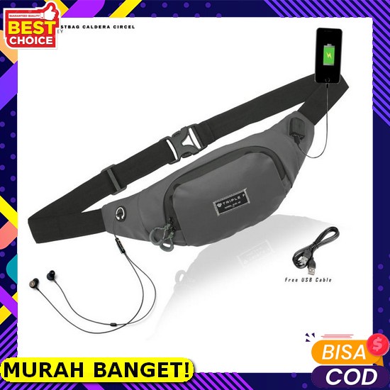 Tas Selempang Sling Bag Sepeda Pria Slempang Shoulder Cowo Slingbag Cowok Distro Terbaru Branded Tri