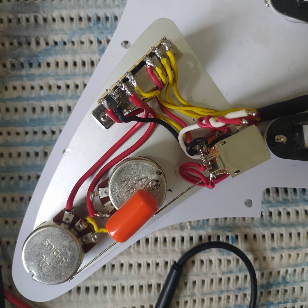 Stratocaster Wiring Harness Set Soderless- Potensio Switch Push-Pull Orange kit Stratocaster Premium